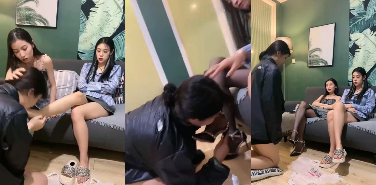 猎奇瓜友必看！三名精神小妹被金主花重金订制调教视频 女王蹂躏新收小母狗