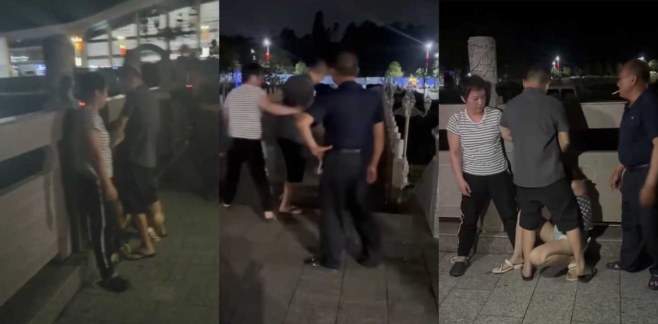 老头带小三公园约会被原配抓包现场 深夜公共场合抓奸 冲突激烈视频曝光