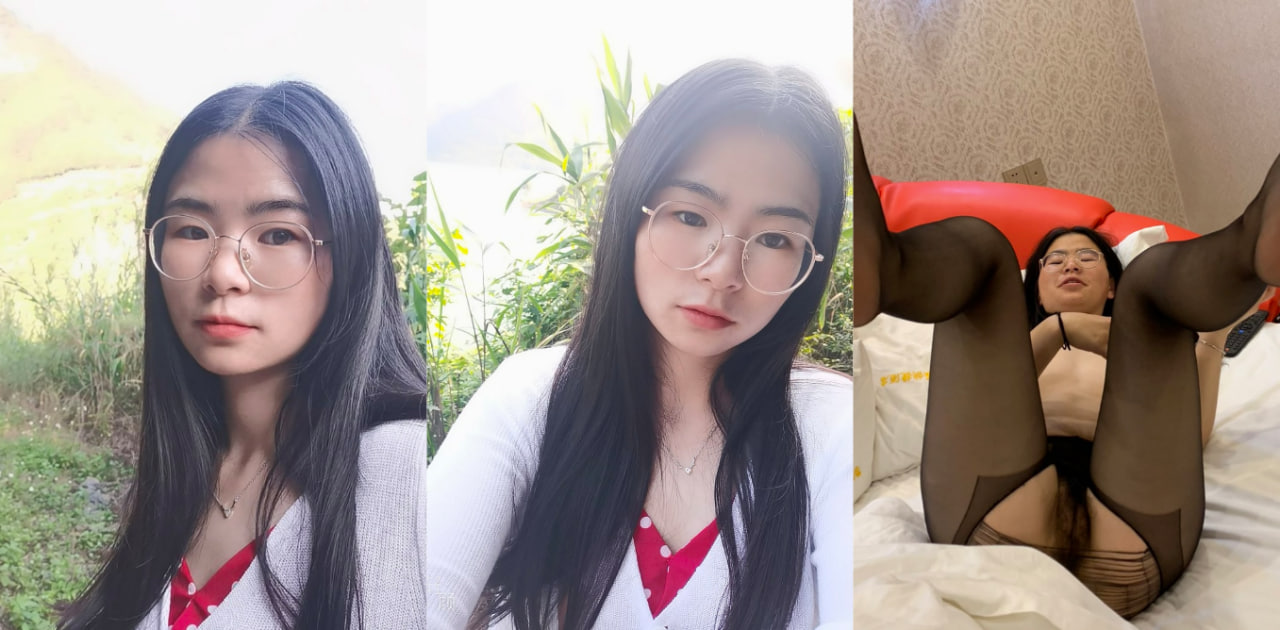 隔壁村的女大学生眼镜妹回到家就被男主骗去酒店肆意玩弄，将精液喷射她的一脸～