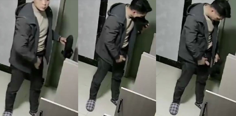 猥琐男大半夜欲望大起去偷女邻居的鞋来打飞机！监控拍下他的猥琐过程真下头！