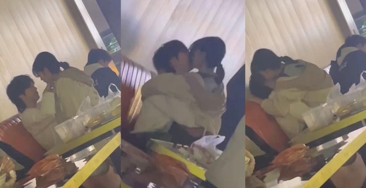 某高校一对情侣 食堂内荷尔蒙失控 当众女上男下 扭动腰肢行不雅之事
