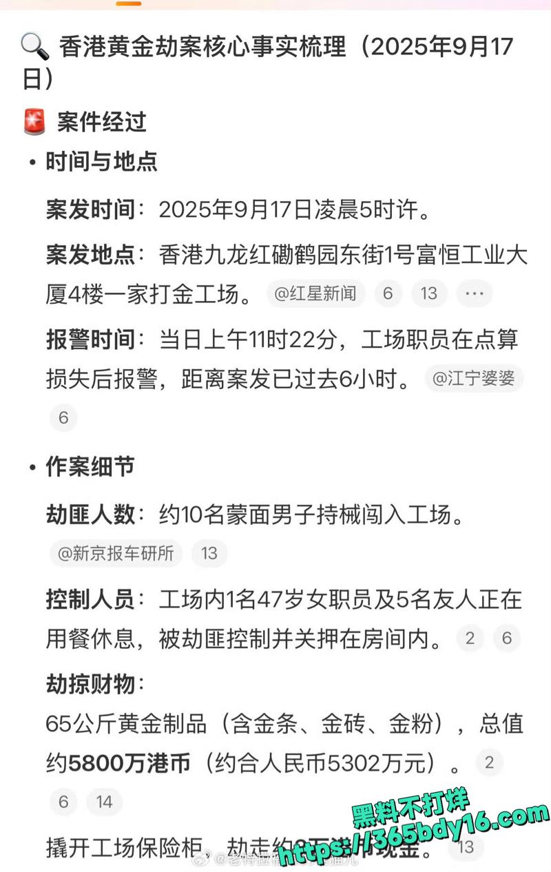 17悍匪抢走65公斤黄金4.