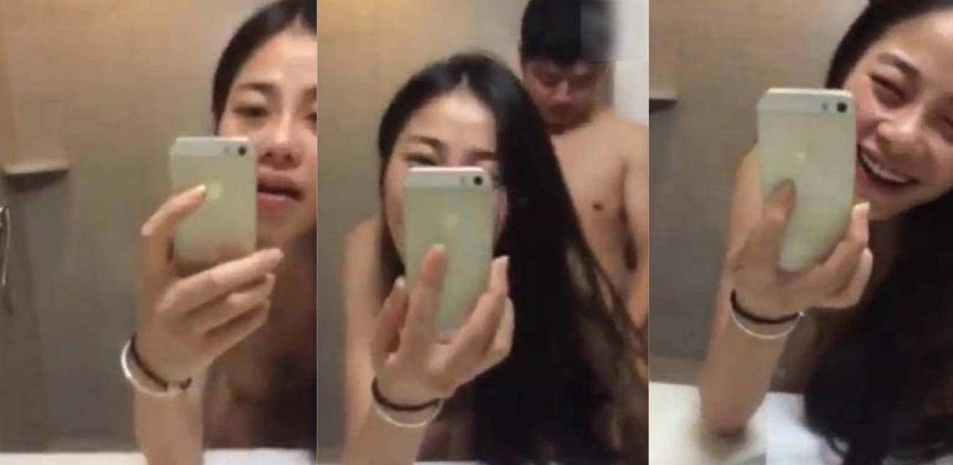 女朋友和我镜子前做爱 骚出花了 笑得很甜美 身材很棒