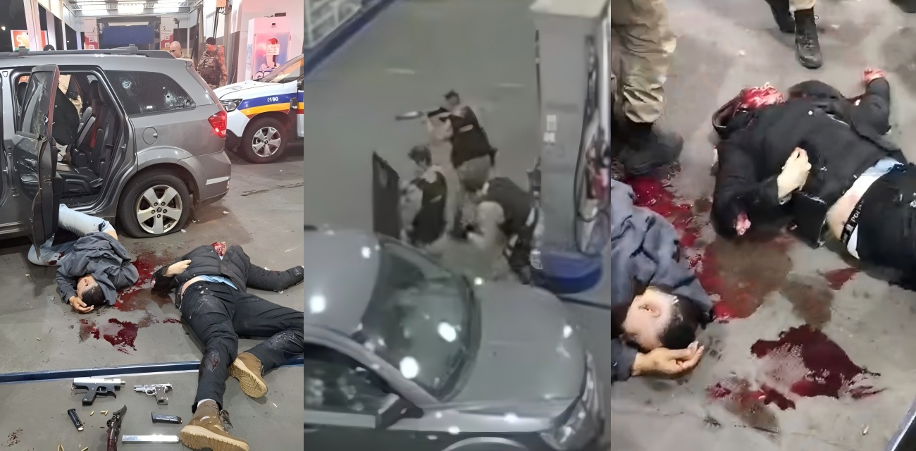 巴西米纳斯街头枪战太猛 罪犯宪兵追到加油站 五条命没了