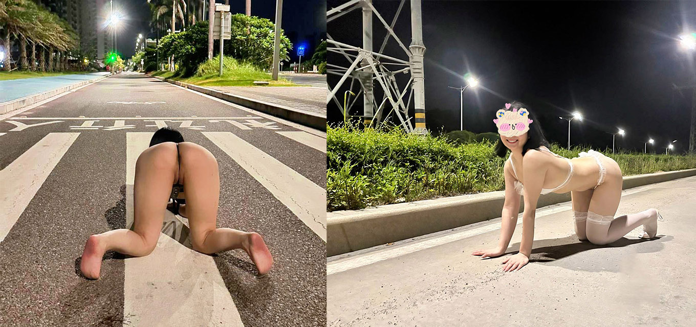 巨乳人妻 江小凡 挑战极限露出 公路全裸撅起屁股勾引路人 极限刺激体验