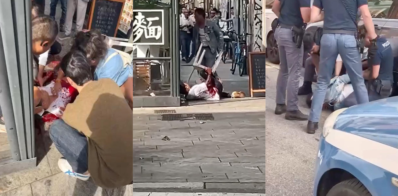 意大利米兰华人街持刀伤人案 华人男子手脚被砍十几刀 砍人者曾因闹事被捕