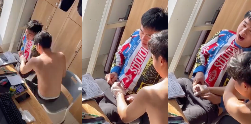 中国好室友啊,给处男室友打飞机,不去厕所一起搞个基都对不住这么好的室友哟