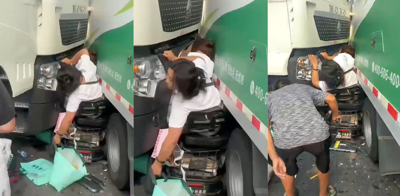 天津蓟州文昌街突发惨烈车祸 无辜路人被大货车无情碾压 后车行车记录仪曝光
