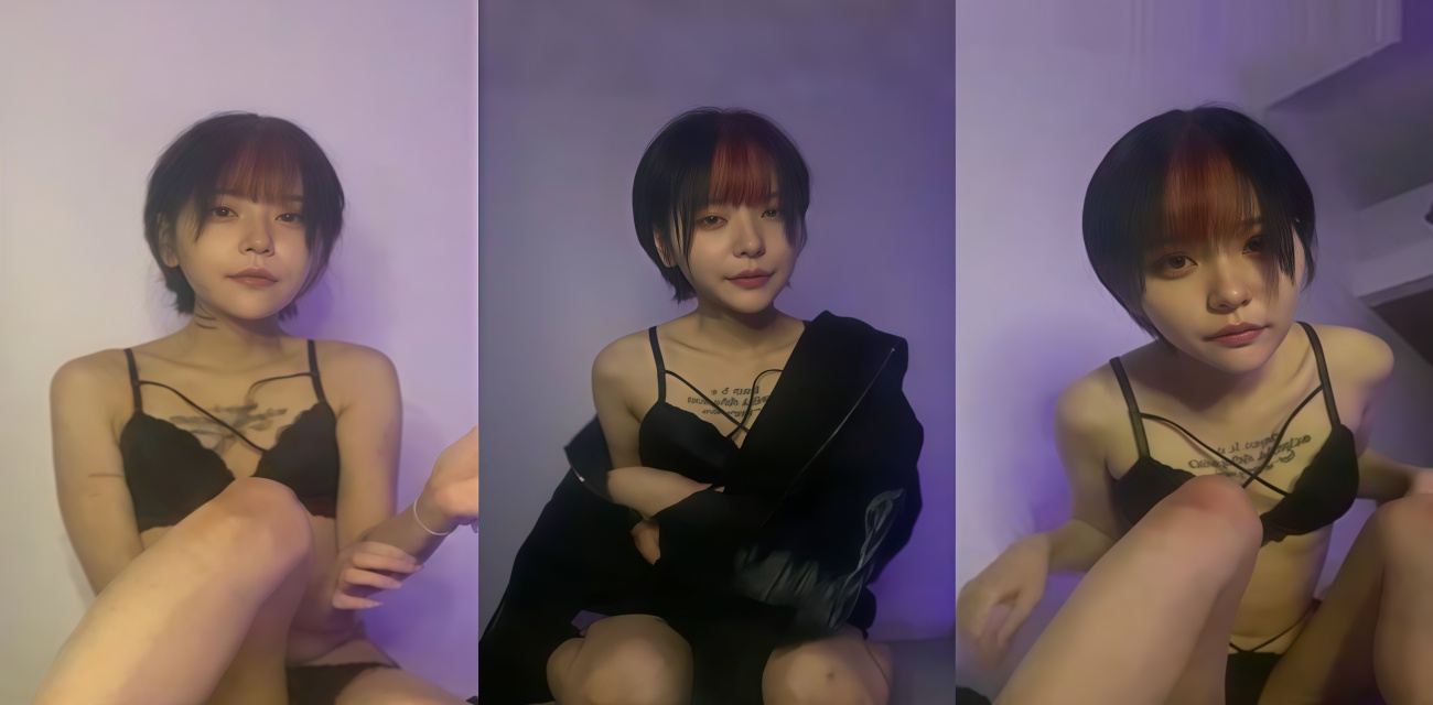 精神小妹短发三花 性感内衣反差撩人 乖乖坐在地上欲火满满