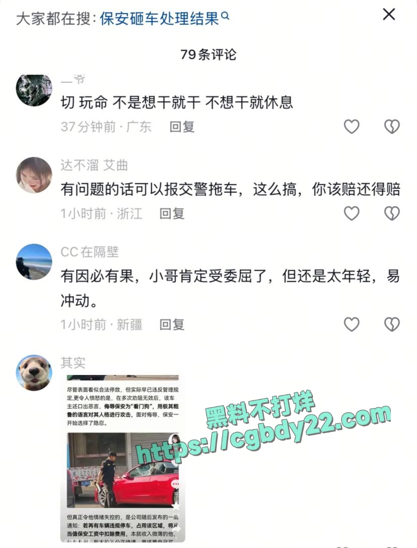 一月工资两千五 州一保安砸红色特斯拉4