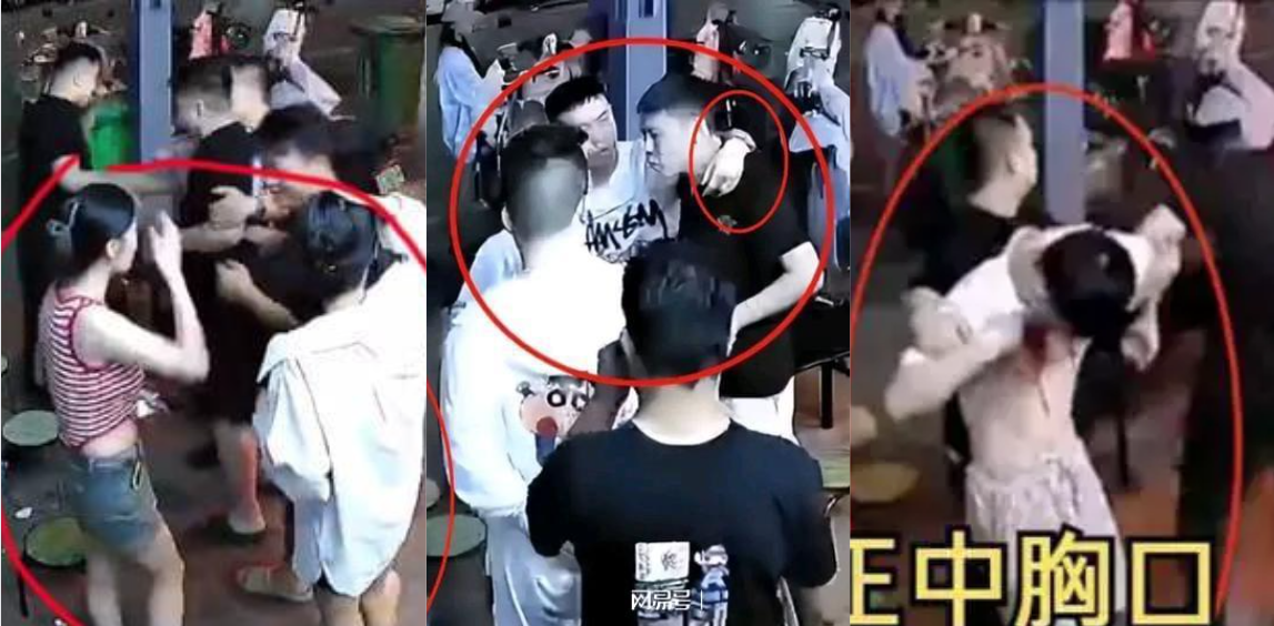 忍无可忍！河南宜阳县一白衣男子多次动手挑衅 被黑衣男子一剪刀毙命！监控视频还原现场！