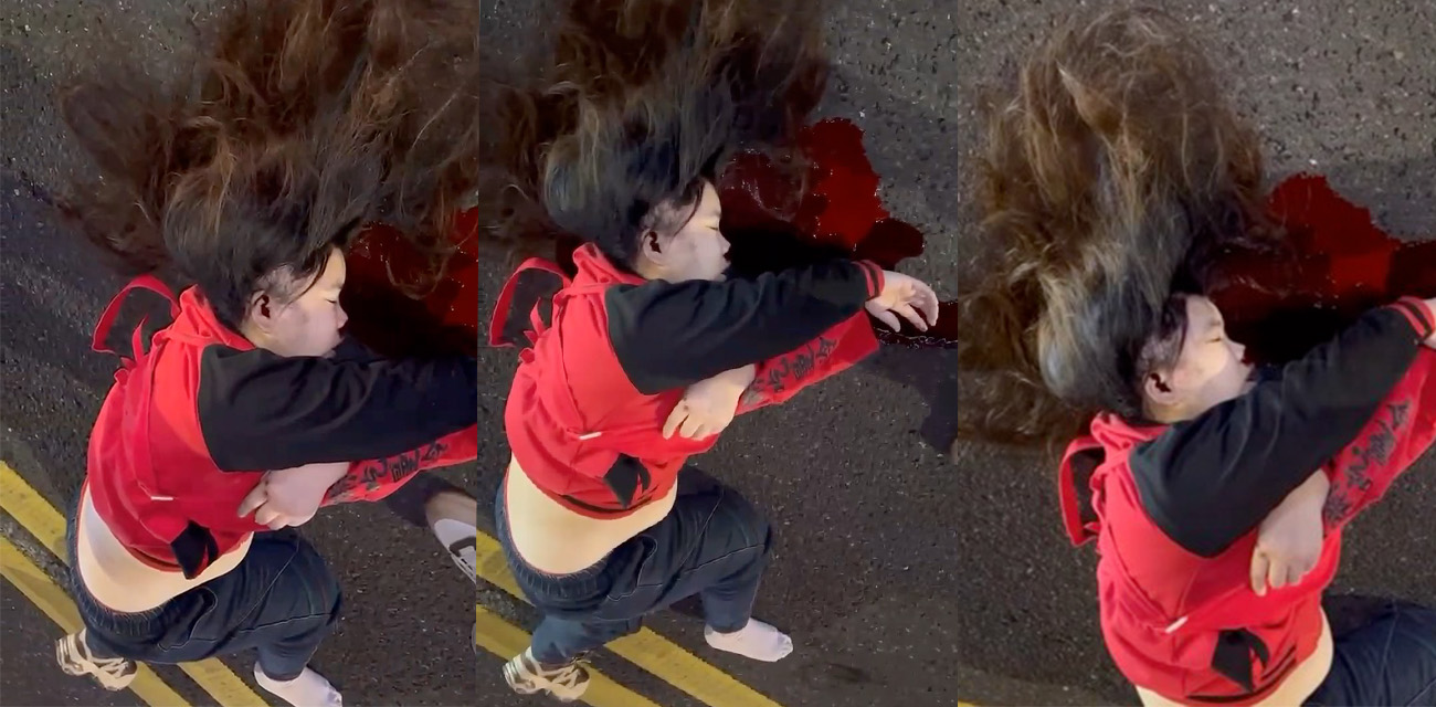 真实车祸现场 美女车祸七窍喷血 颅底骨折无救 拍摄者近距离记录