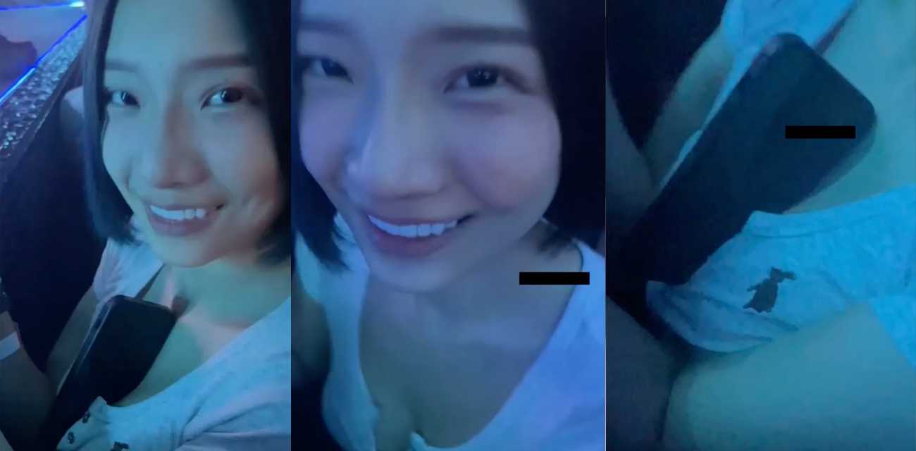 在酒吧遇见台湾推特女网红 上前拍了个视频没想到她把手机塞到奶子里摇奶给我看！