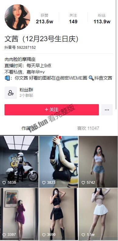 抖音百万粉丝女神文茜