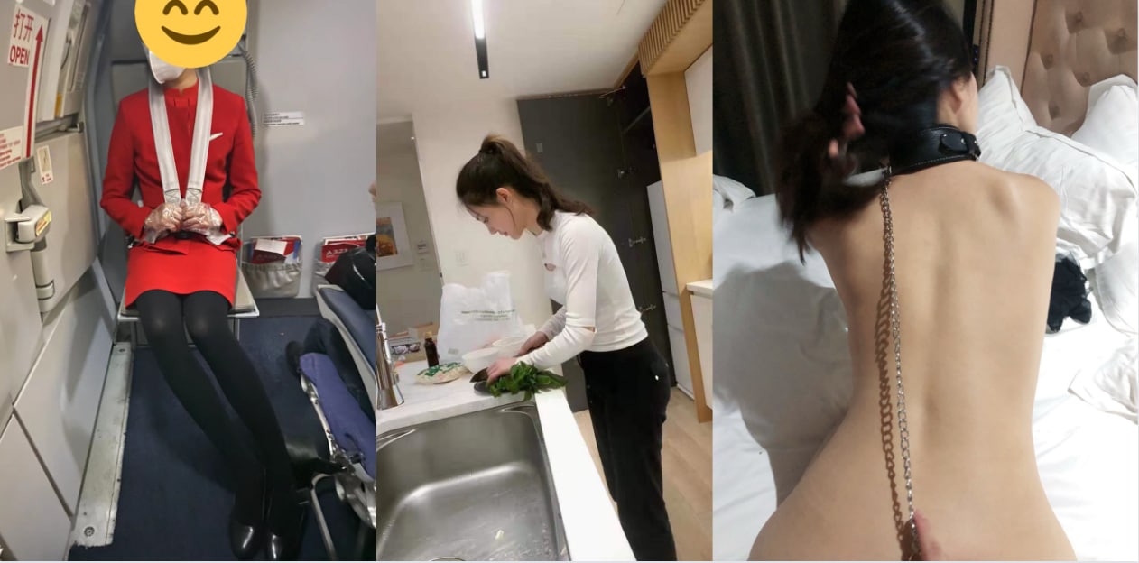 川航泄密 正经空姐私下是个喜欢被调教的小母狗 有一说一空姐身材真的很好