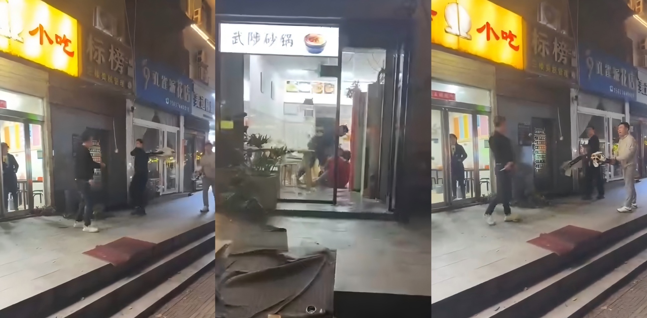 河南许昌砂锅店惊魂一刻 男子疯捅女子十几刀 俩好汉怒战凶手