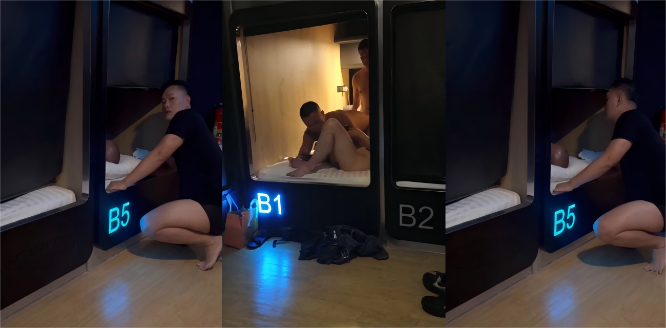 胶囊青旅成为gay淫窝 三个猛男后入轮操 淫荡眼神肌肉撞击场面下流爆棚！