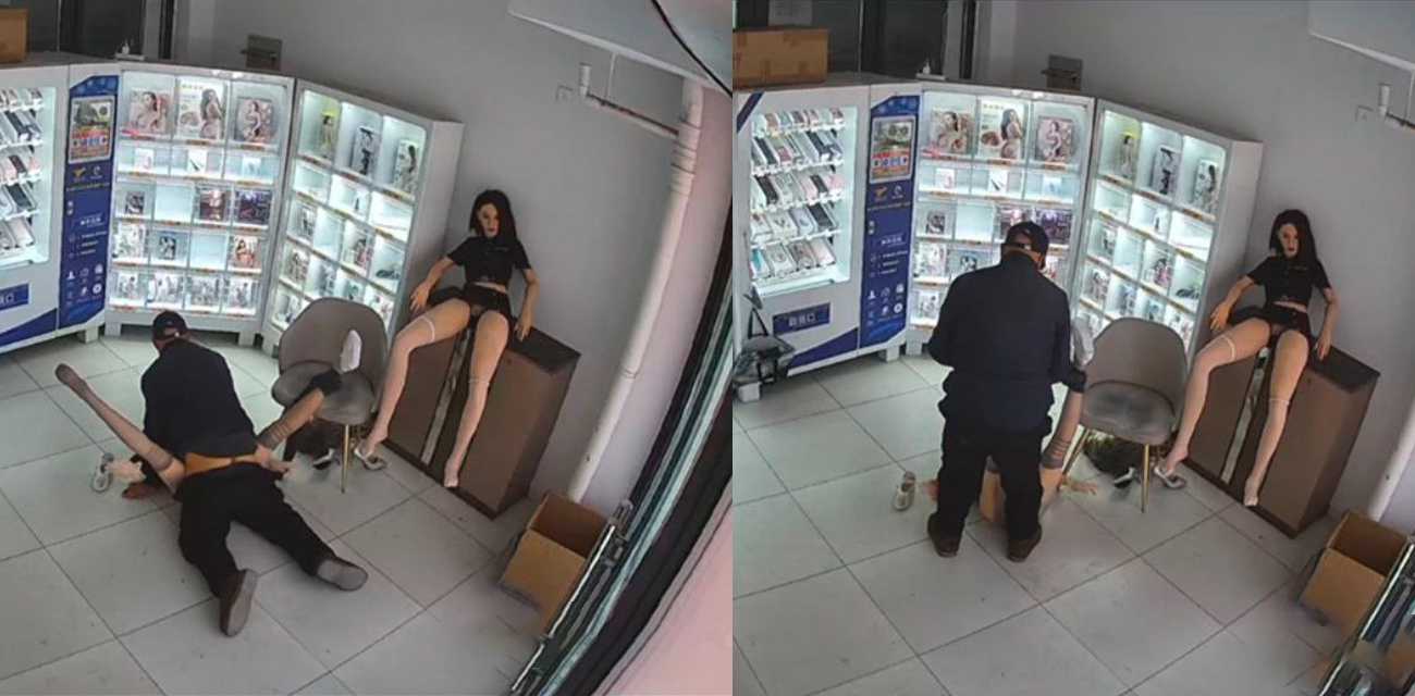 你大爷永远是你大爷！大爷在24小时成人用品店当场验货 被监控当场拍到曝光！