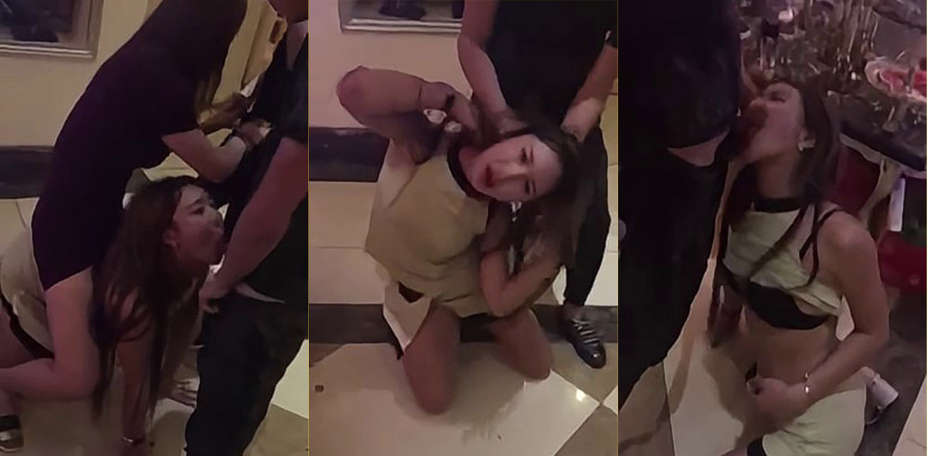 万人求的KTV群交视频 九零后精神小青年们KTV包房玩疯 妹子跪下卖力服务众人 口活洗手间乱交