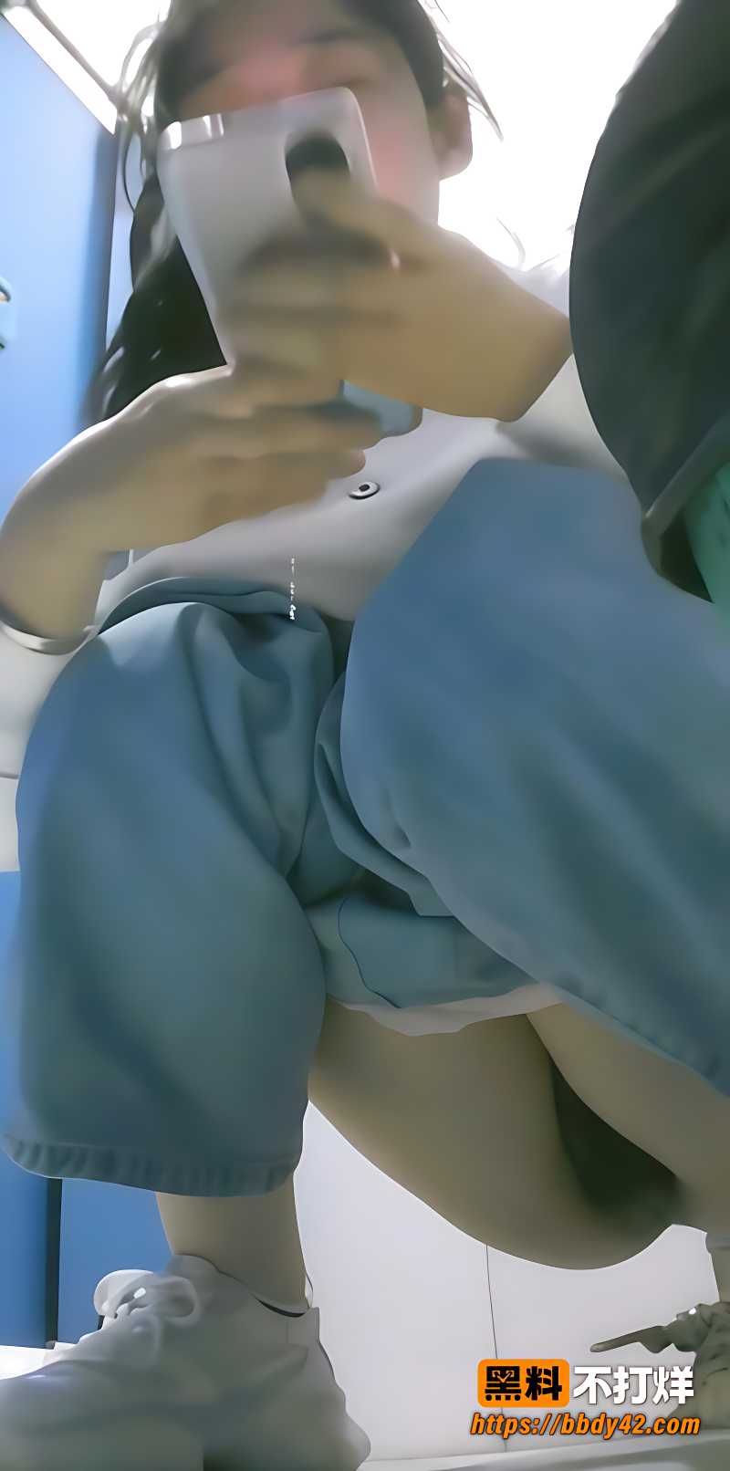 商场蓝门女厕全景偷拍4