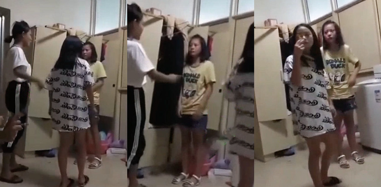 甘肃某大专再现校园霸凌事件 小太妹纠结众人殴打同学 现场画面流出
