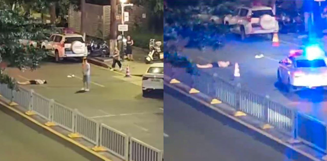 这玩得也太狠了 情侣闹分手女子直接下车躺路中间 男子绝望开车扬长而去