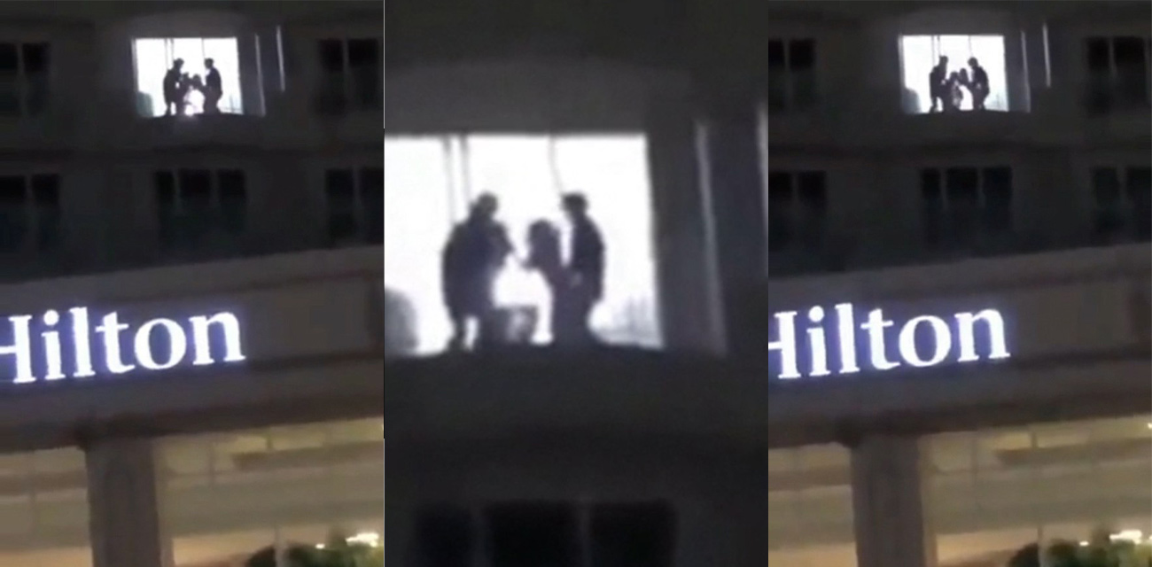 两男两女在窗前表演做爱皮影戏 女的身材很好 被操的腿都软了