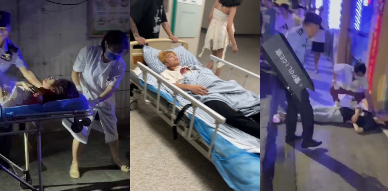 江西吉安县 精神小妹发现男友出轨 直接持刀行凶 情杀现场混乱不堪 都是没成年的小屁孩
