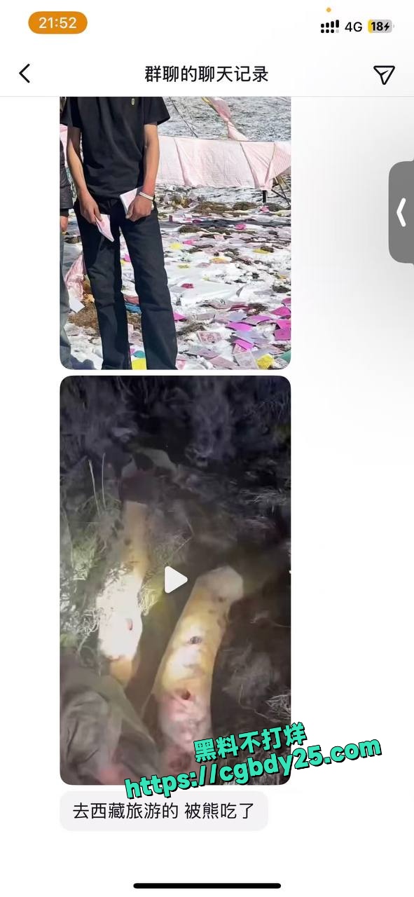 抖音上传的很火的去西藏旅游被熊吃了3