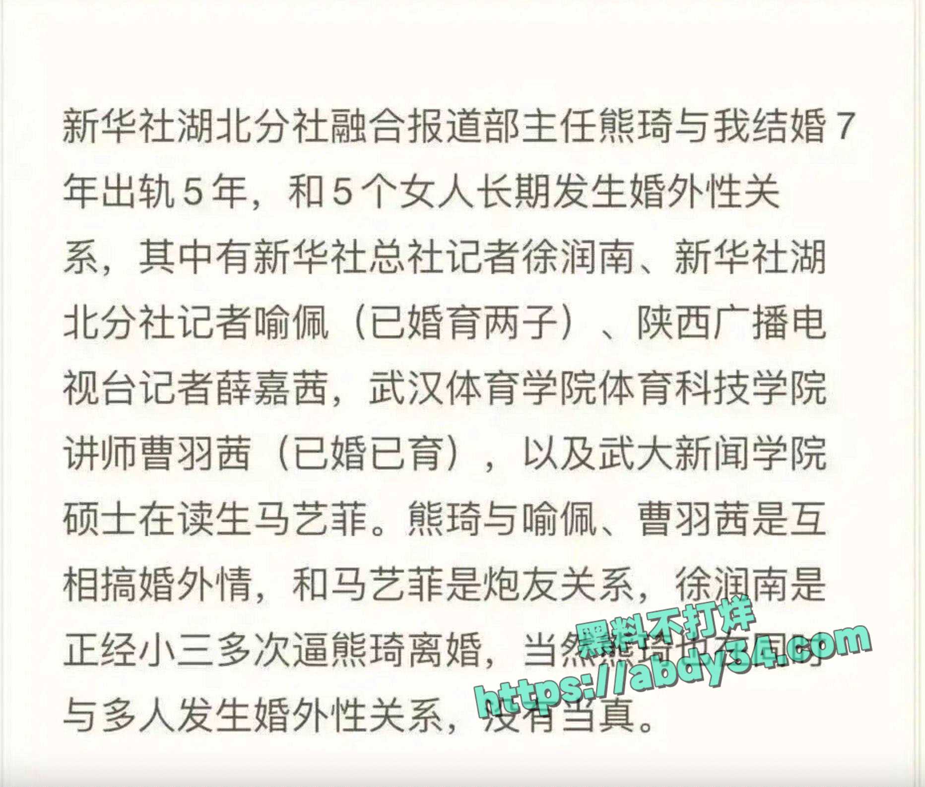 新华社湖北分社中层熊琦 1