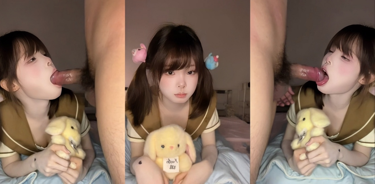 双马尾 清纯大学生出租屋自拍 深喉之后被无套后入高潮 直接内射了