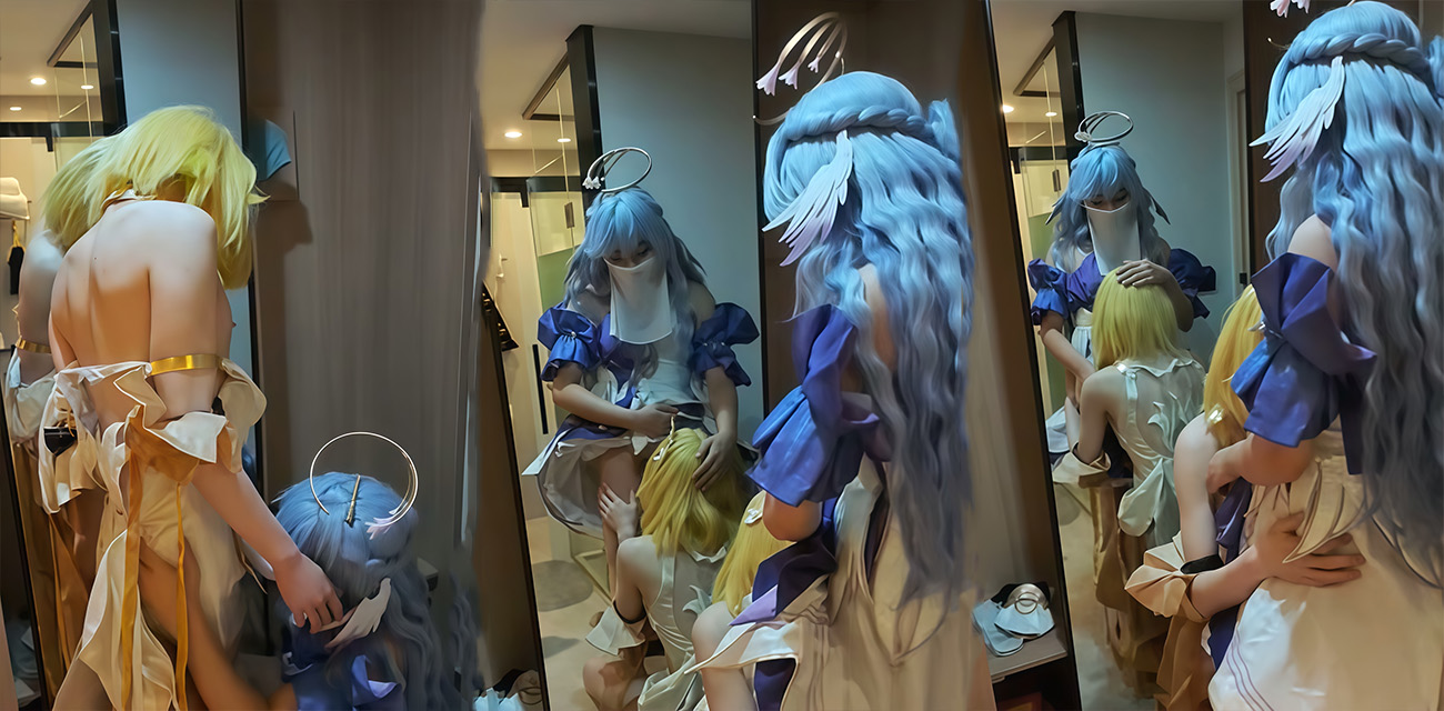 极品男娘伪百合组合 金发与蓝发的温柔相拥 好猎奇的组合 到底算男同还是女同