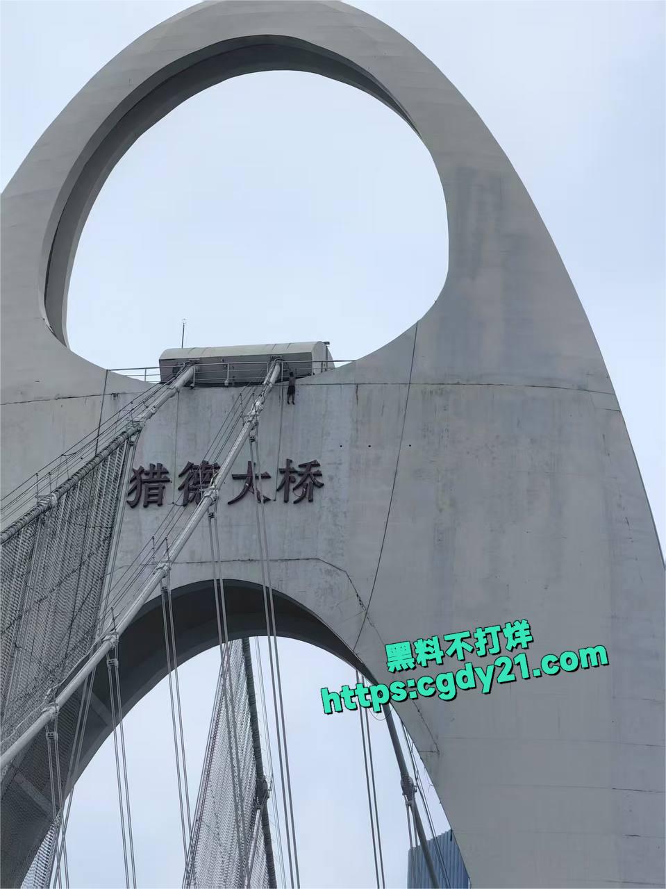 广州猎德大桥男子意欲跳桥