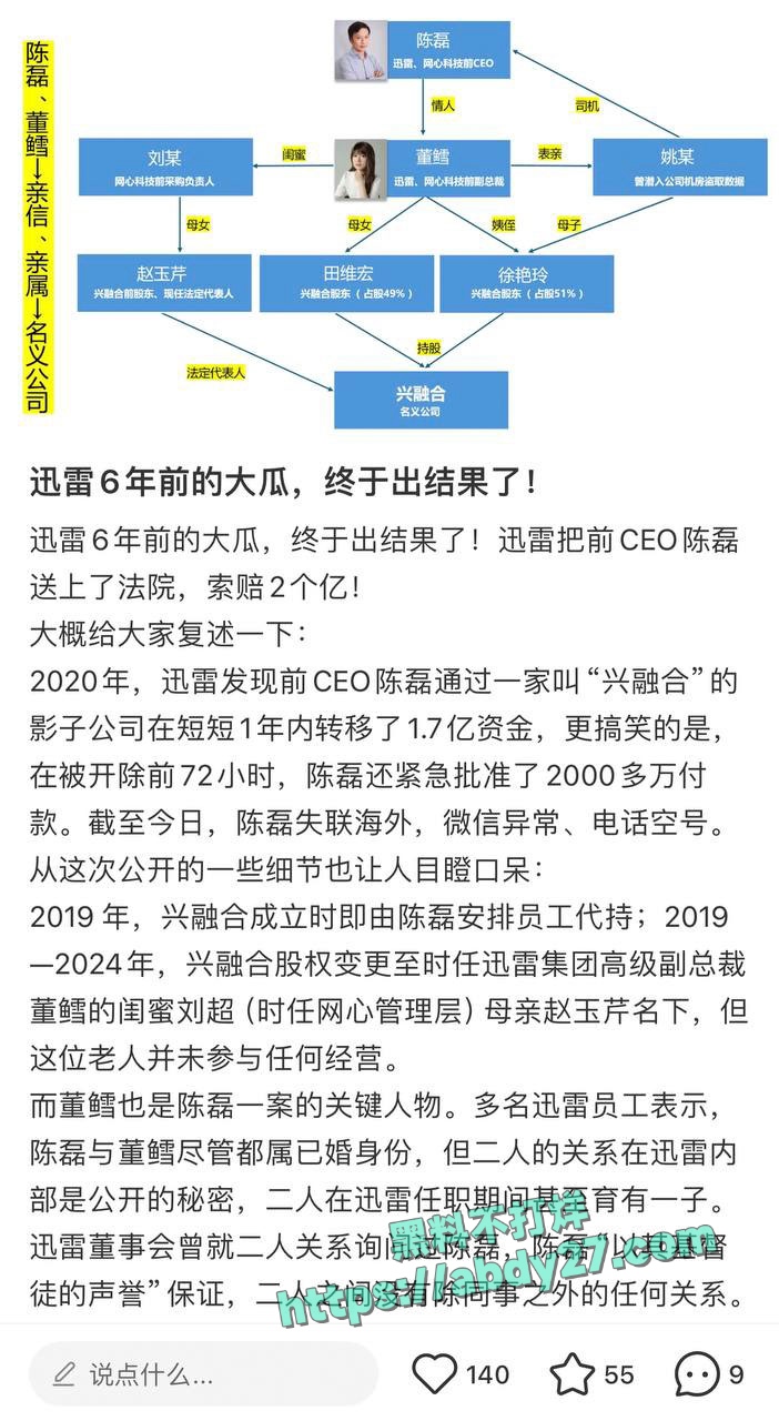 迅雷前CEO陈磊带情人董鳕卷款跑路 1