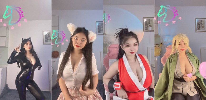 抖音G乳女神“小G酱酱”（原ID粉红小野马）上岸前被大老黑干视频流出
