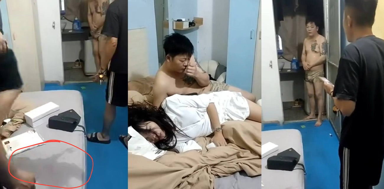 硬气抓奸现场 两人玩的倒是挺嗨 床单都湿了 怪不得给老公气成这样