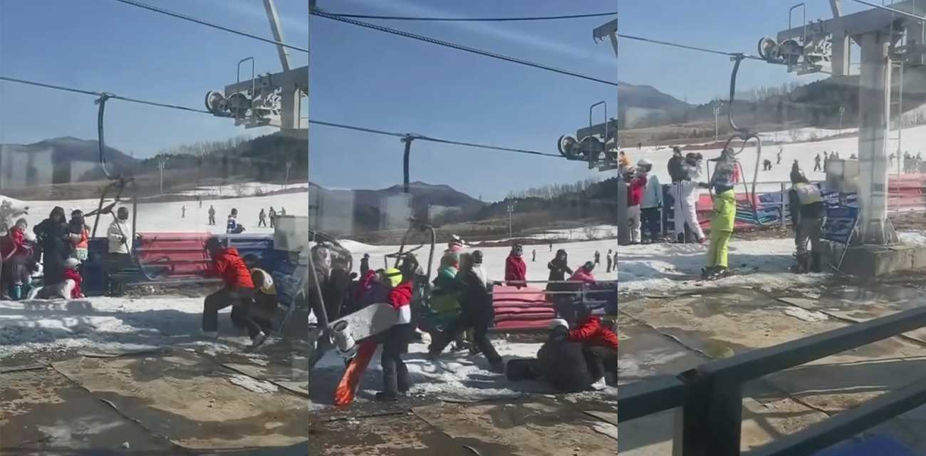 辽宁滑雪场2月18日缆车失控险情 游客被迫从运行缆车跳下 现场视频记录