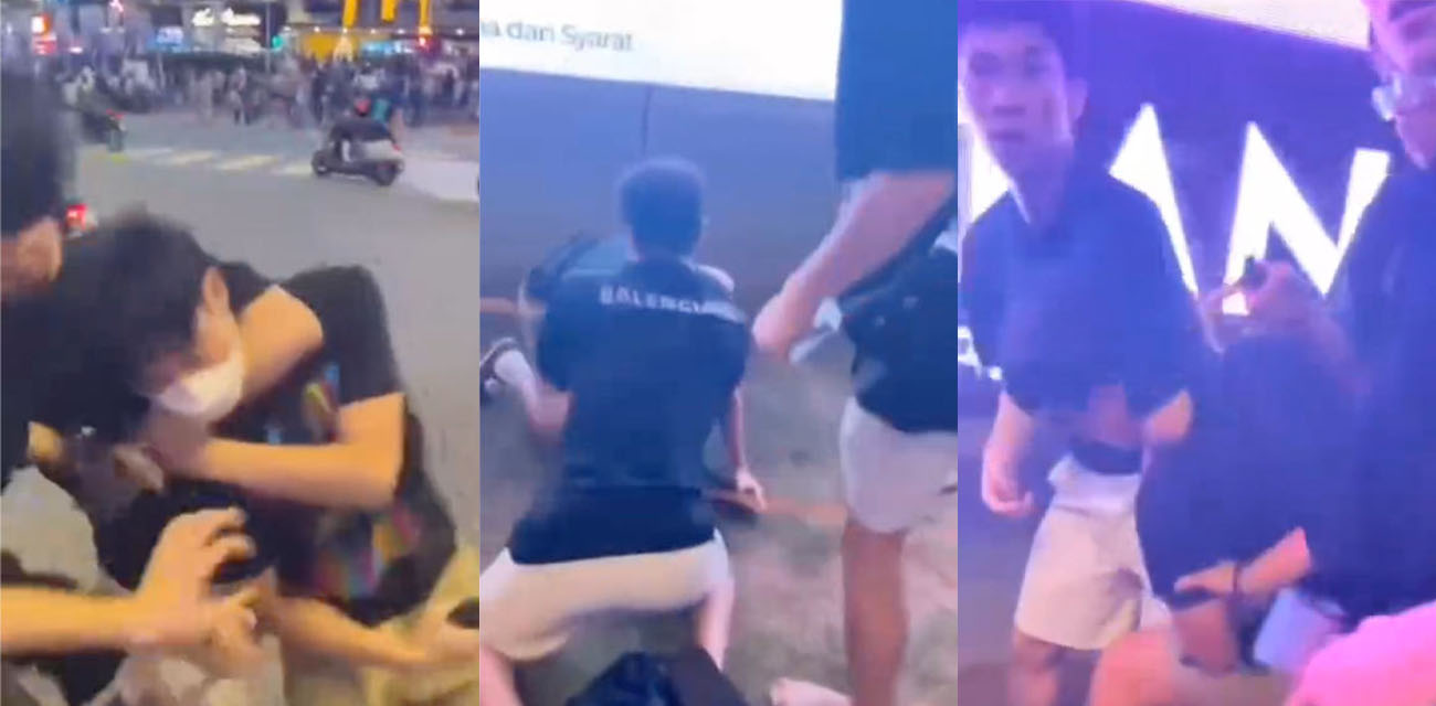国外的偷拍技术还是不过关啊 马来西亚一男子偷拍裙底被抓住 当街被多人暴打