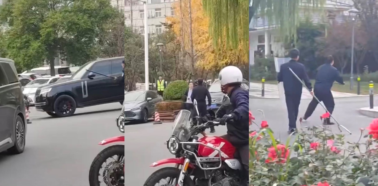 郑州花园路持刀男威胁群众 路虎大哥见义勇为加速撞飞 特警快速制服刀仔