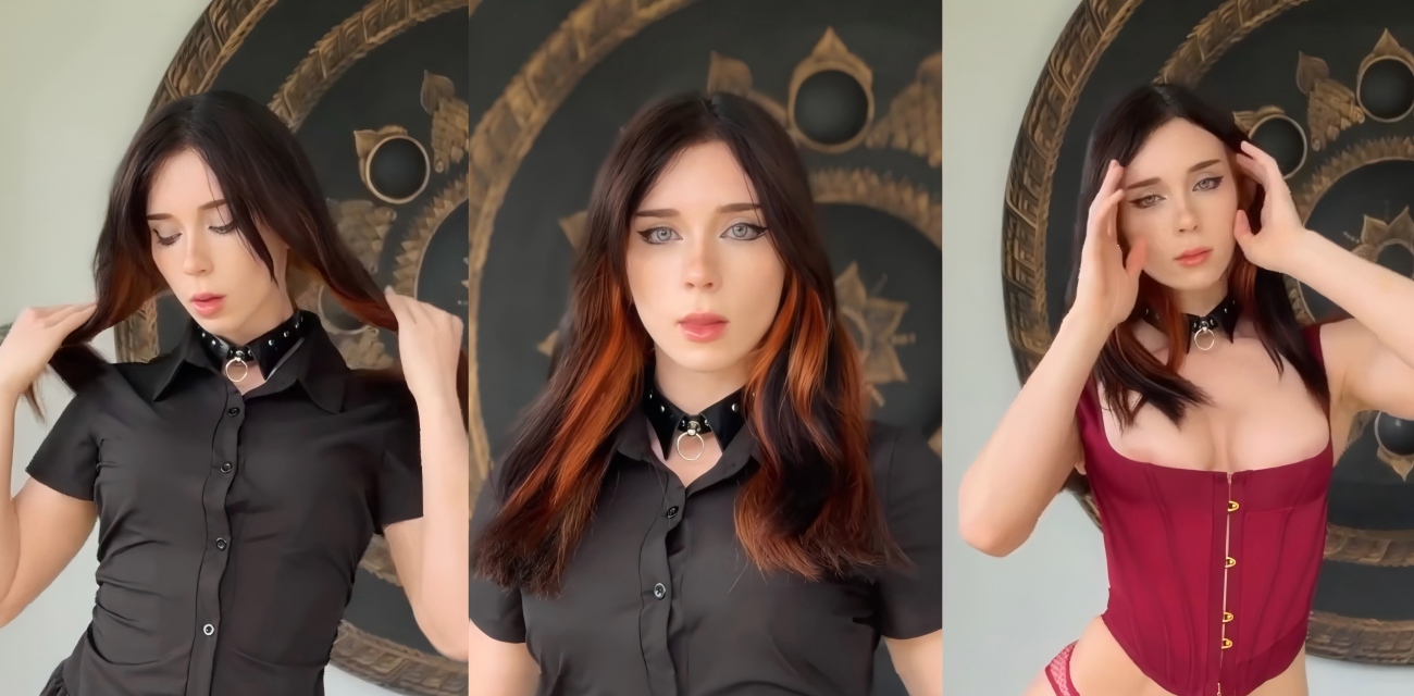 欧美Coser Sweetiefox 穿性感内衣 深喉假屌又捅屁眼 最后真鸡巴狂干