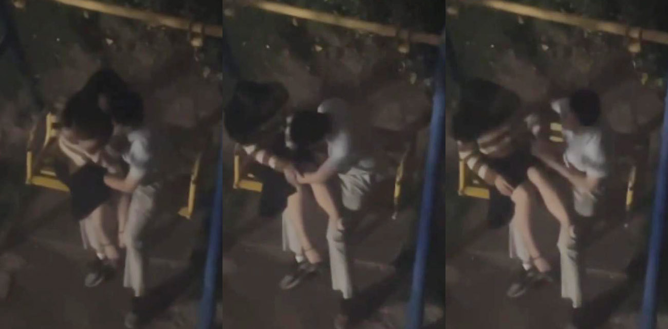 小情侣半夜在学校角落幽会 男友按耐不住开始抠逼 就连接吻的时候都舍不得拿出来