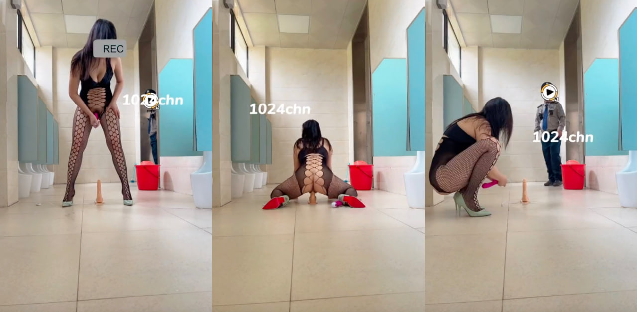 色播妹子寻求刺激来到男厕所自慰现场翻车,保安一旁看的一脸懵逼!