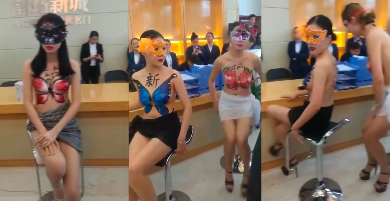 逆天卖房!南站新城开发商为卖房搞擦边营销 在美女背上画上户型图 现在的房子真就这么难卖了吗?