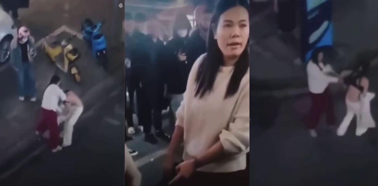 潭万豪街头抓小三衣服撕尽 现场超级混乱 围观的人议论纷纷
