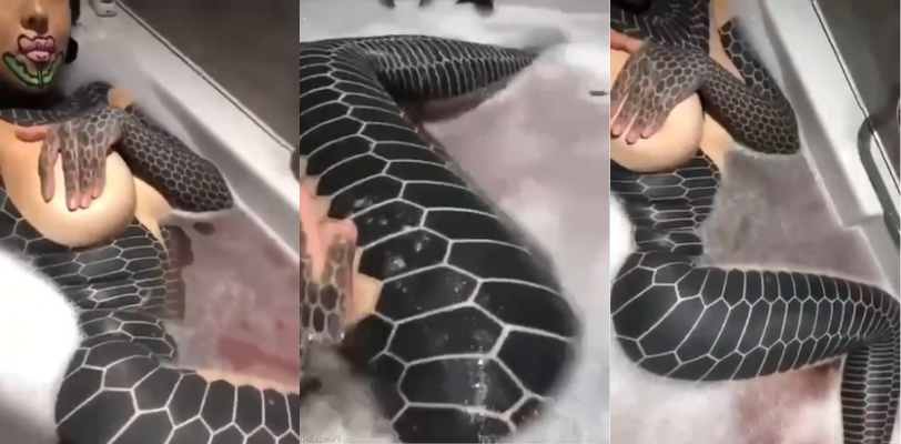 变态重口集合啦 蛇皮纹身美女浴缸诱惑 这样的重口玩法哪个兄弟能硬得起来啊