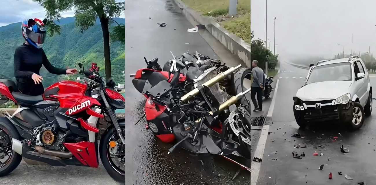 益阳女骑士小猪猪车祸身亡 摩托与轿车猛撞 飞出数米令人痛心