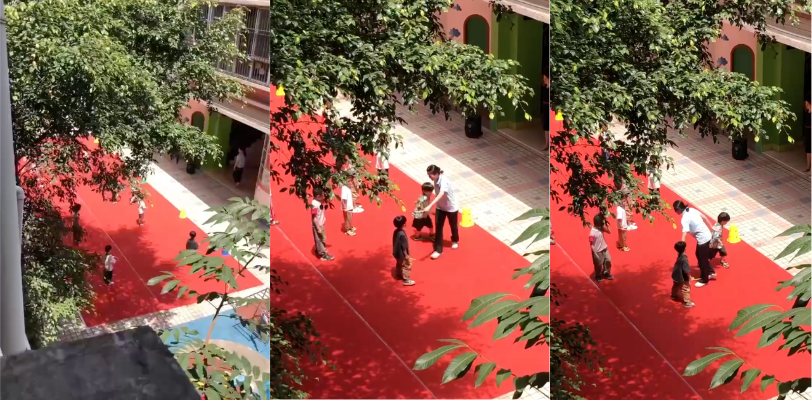 揭阳市格林童话幼儿园 女幼师教学态度恶劣打骂幼儿 我送孩子给你这样虐待吗