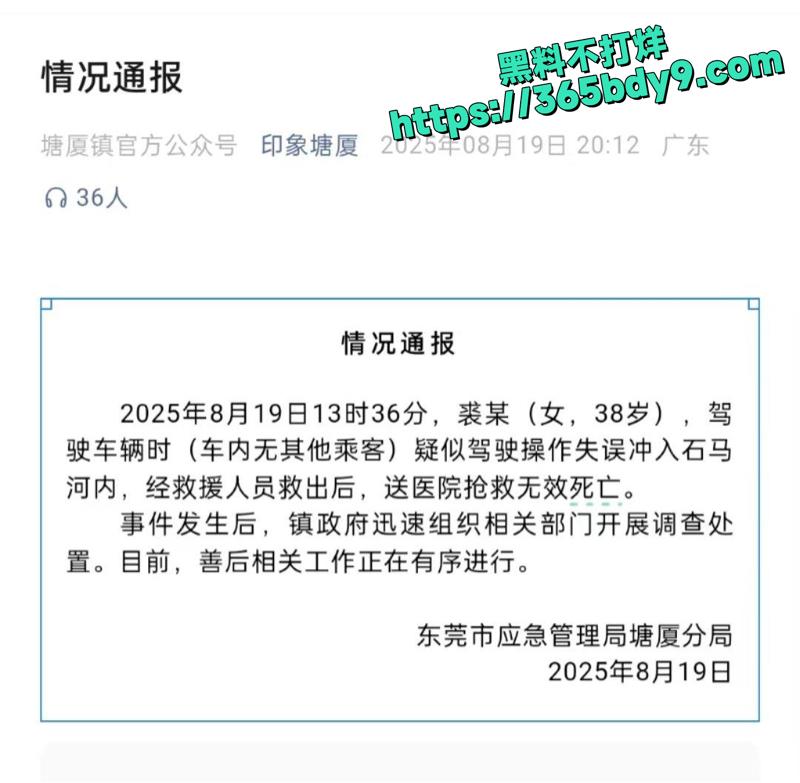 东莞女司机操作失误开车坠河身亡4