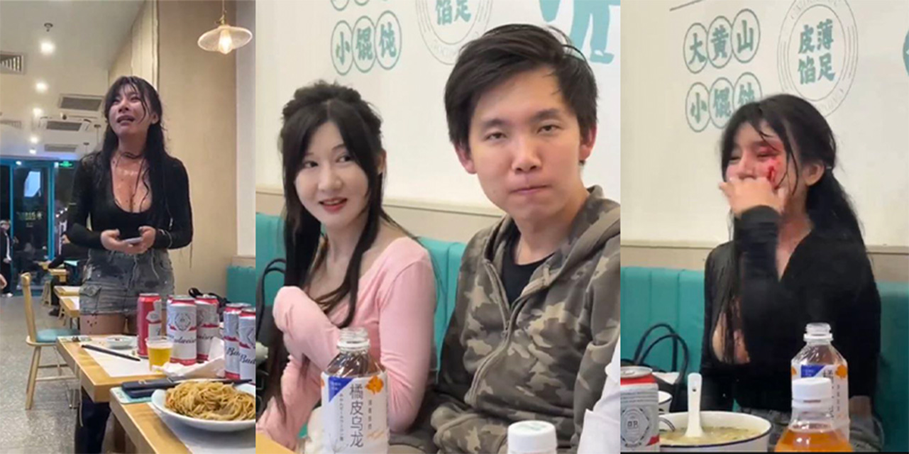 上海餐厅两位火辣身材的美女爆发冲突,两人不爽就干起架来!