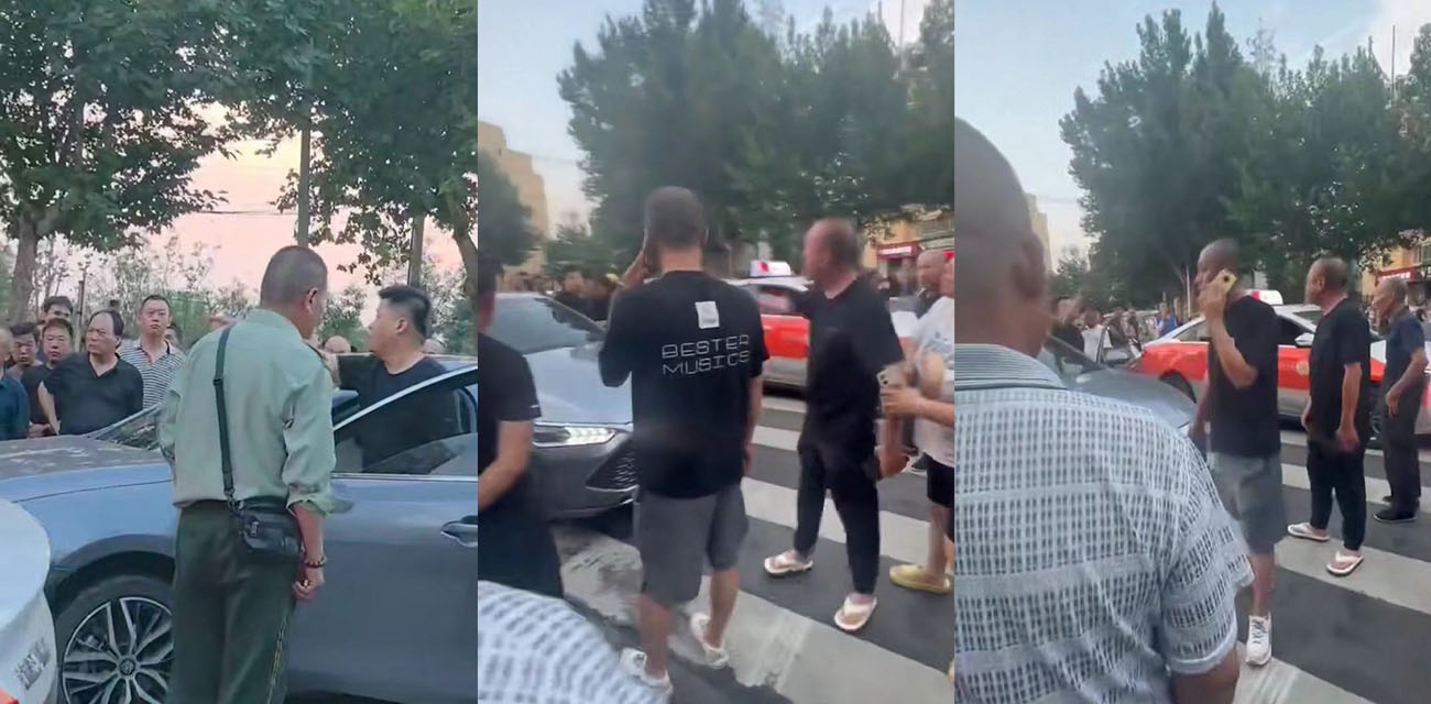 陕西咸阳街头惊现网约车大战出租车 和平年代只敢逼逼不敢动手 现场画面流出